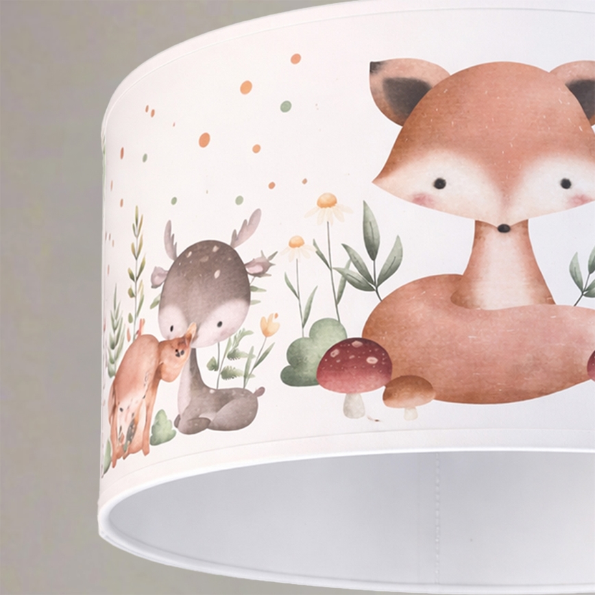 Brilagi - LED otroški lestenec na kablu BOBO 1xE27/60W/230V premer 35 cm bela/živalski motivi