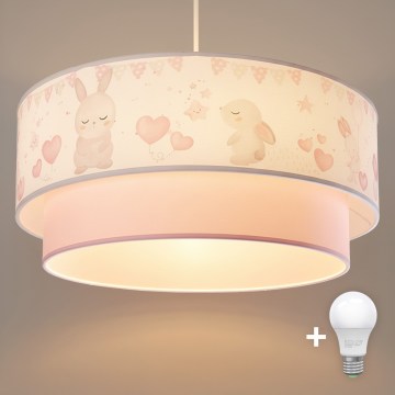 Brilagi- LED otroški lestenec na kablu BOBO 1xE27/60W/230V, premer 40 cm, kremna/rožnata/kraljevsko modra