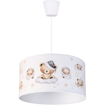 Brilagi - LED otroški lestenec na kablu BOBO 1xE27/60W/230V Ø 35 cm bel/medvedki