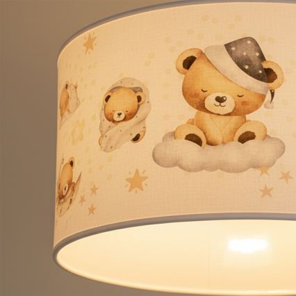Brilagi - LED otroški lestenec na kablu BOBO 1xE27/60W/230V Ø 35 cm bel/medvedki