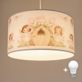 Brilagi - LED otroški lestenec na vrvici BOBO 1x E27/60W/230V, premer 35 cm, rožnata/vile