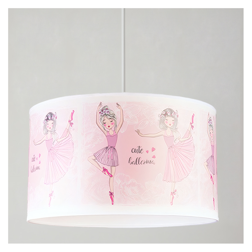 Brilagi - LED otroški lestenec na vrvici BOBO 1xE27/10W/230V premer 35 cm rožnat/baletke