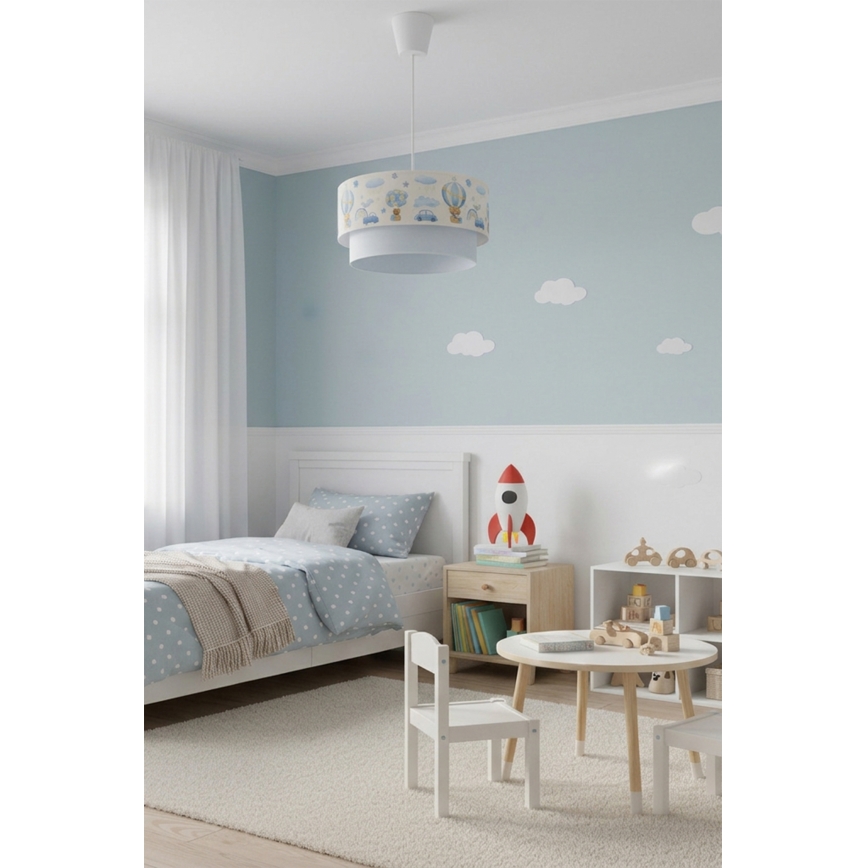 Brilagi - LED otroški lestenec na kablu BOBO 1xE27/10W/230V, premer 40 cm, kremna/modra/medvedki