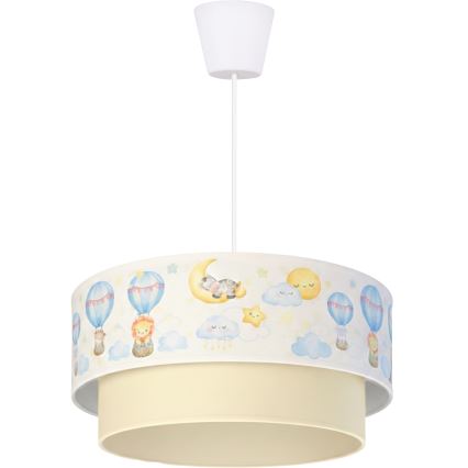 Brilagi - LED otroški lestenec na vrvici BOBO 1xE27/60W/230V pr.40 cm bela/bež/živalski motiv