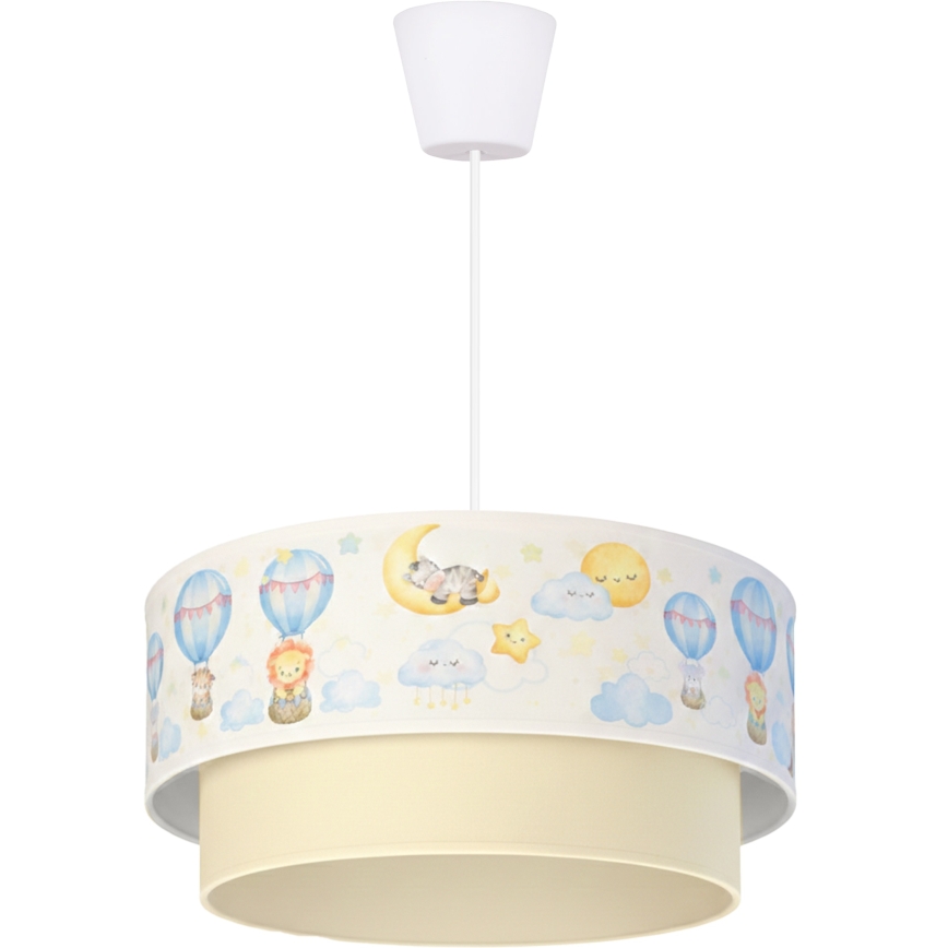 Brilagi - LED otroški lestenec na vrvici BOBO 1xE27/60W/230V pr.40 cm bela/bež/živalski motiv