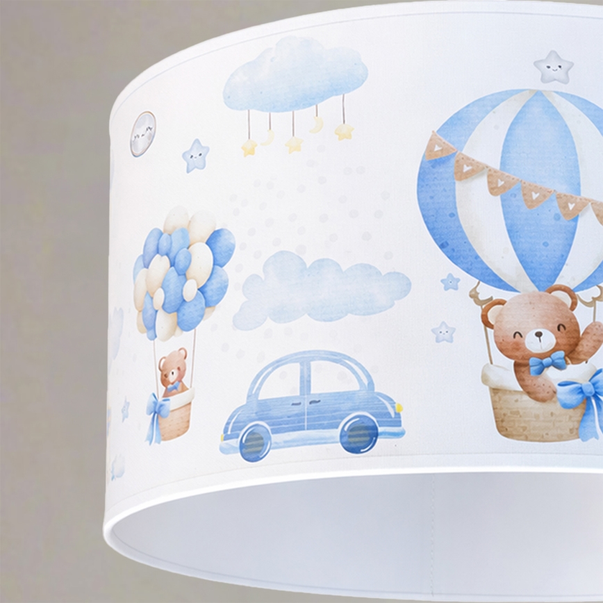 Brilagi - LED otroški lestenec na vrvici BOBO 1xE27/60W/230V premer 35 cm modri/medvedki