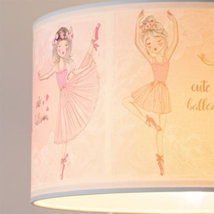 Brilagi - LED otroški lestenec na vrvici BOBO 1xE27/60W/230V premer 35 cm rožnat/baletke