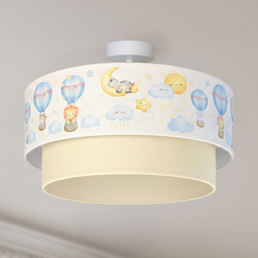 Brilagi - LED otroška nadometna stropna svetilka BOBO 1xE27/60W/230V Ø 40 cm bela/bež/živalski motiv