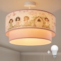 Brilagi - LED otroški površinsko pritrjen lestenec BOBO 1xE27/10W/230V, premer 40 cm, rožnat z motivom vil