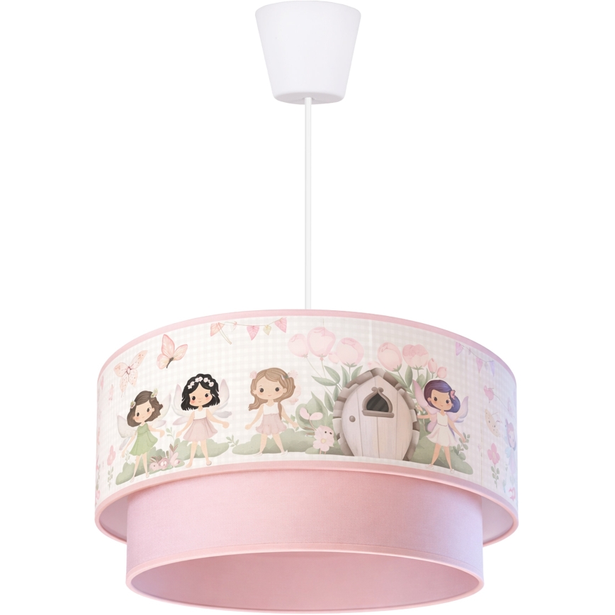 Brilagi - LED otroški viseči lestenec BOBO na kablu 1xE27/60W/230V, premer 40 cm, roza/vile