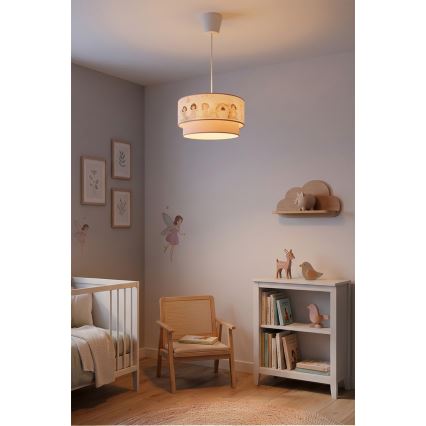 Brilagi - LED otroški viseči lestenec BOBO na kablu 1xE27/60W/230V, premer 40 cm, roza/vile