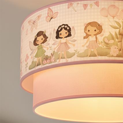 Brilagi - LED otroški viseči lestenec BOBO na kablu 1xE27/60W/230V, premer 40 cm, roza/vile