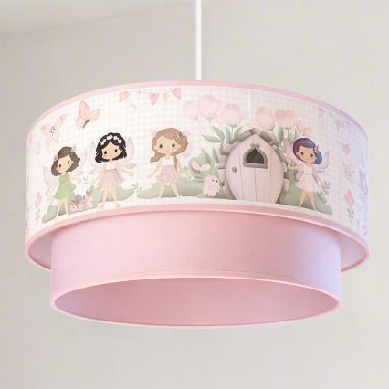 Brilagi - LED otroški viseči lestenec BOBO na kablu 1xE27/60W/230V, premer 40 cm, roza/vile