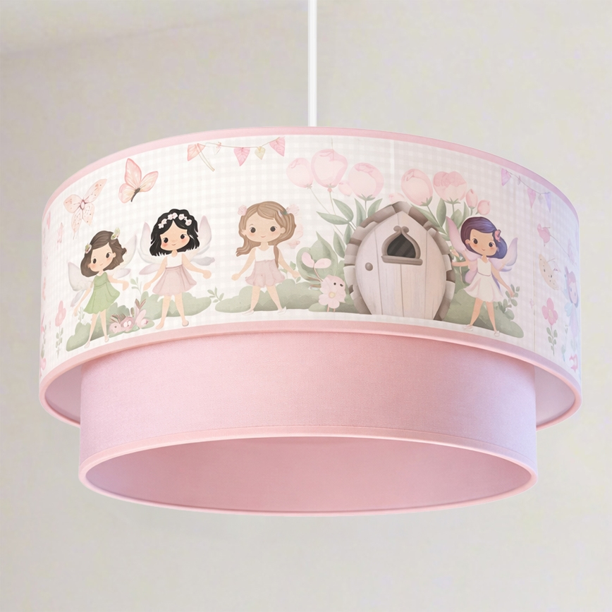 Brilagi - LED otroški viseči lestenec BOBO na kablu 1xE27/60W/230V, premer 40 cm, roza/vile