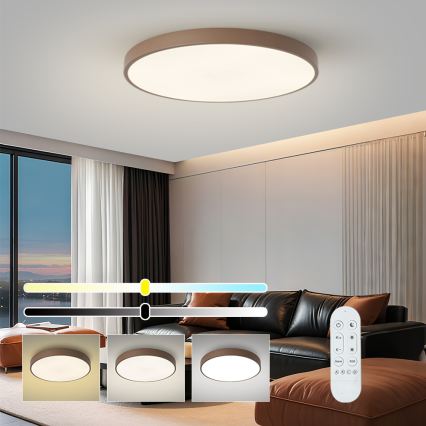 Brilagi - Zatemnljivo LED svetilo POOL SMART LED/100W/230V, premer 80 cm, Wi-Fi Tuya + daljinski upravljalnik, rjavo