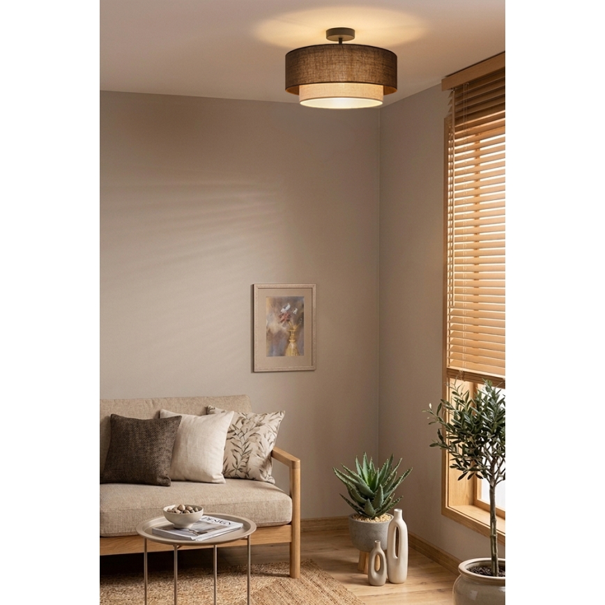Brilagi - LED plafonjera BOHO ECO 1xE27/10W/230V premer 40 cm rjava/kremna