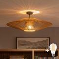 BRILAGI - LED površinsko montiran lestenec CERIA BOHO 1xE27/60W/230V premer 70 cm črna/rjava