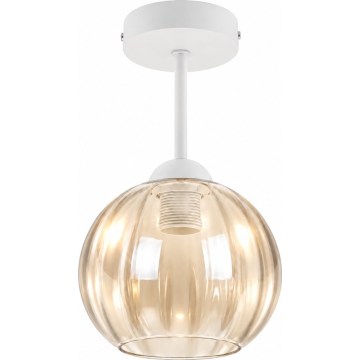 BRILAGI - LED površinsko montiran lestenec RETRO GLASS 1xE27/60W/230V premer 18 cm bela/dimno bež