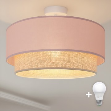 Brilagi - LED površinsko pritrjen lestenec BOHO BOBO 1xE27/10W/230V, premer 40 cm, rožnata/kremna