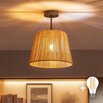Brilagi - LED površinsko pritrjen stropni lestenec CERIA BOHO 1xE27/60W/230V Ø 28 cm črna/rjava