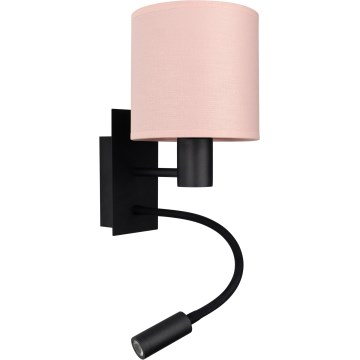 Brilagi - LED prilagodljiva stenska svetilka BOBO 1xE27/25W/230V + LED/3W črna/rožnata