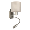 Brilagi - LED prilagodljiva stenska svetilka BOBO 1xE27/25W/230V + LED/3W matiran krom/bež/pikice