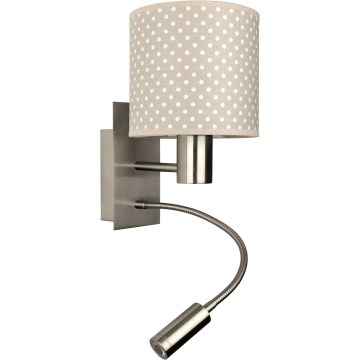 Brilagi - LED prilagodljiva stenska svetilka BOBO 1xE27/25W/230V + LED/3W matiran krom/bež/pikice
