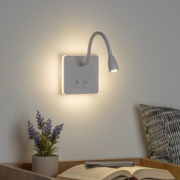 BRILAGI - LED Prilagodljiva stenska svetilka MAYA DOUBLE LED/4W/230V + LED/3W bela
