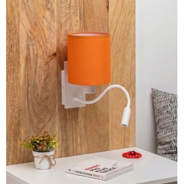 Brilagi - LED prilagodljiva stenska svetilka NUBILA 1xE27/25W/230V + LED/3W bela/oranžna