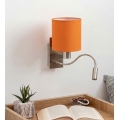 Brilagi - LED prilagodljiva stenska svetilka NUBILA 1xE27/25W/230V + LED/3W matiran krom/oranžna