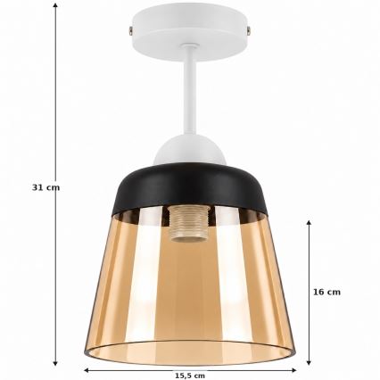 BRILAGI - LED pritrjena stropna svetilka RETRO GLASS 1xE27/60W/230V premer 15,5 cm bela/dimno bež