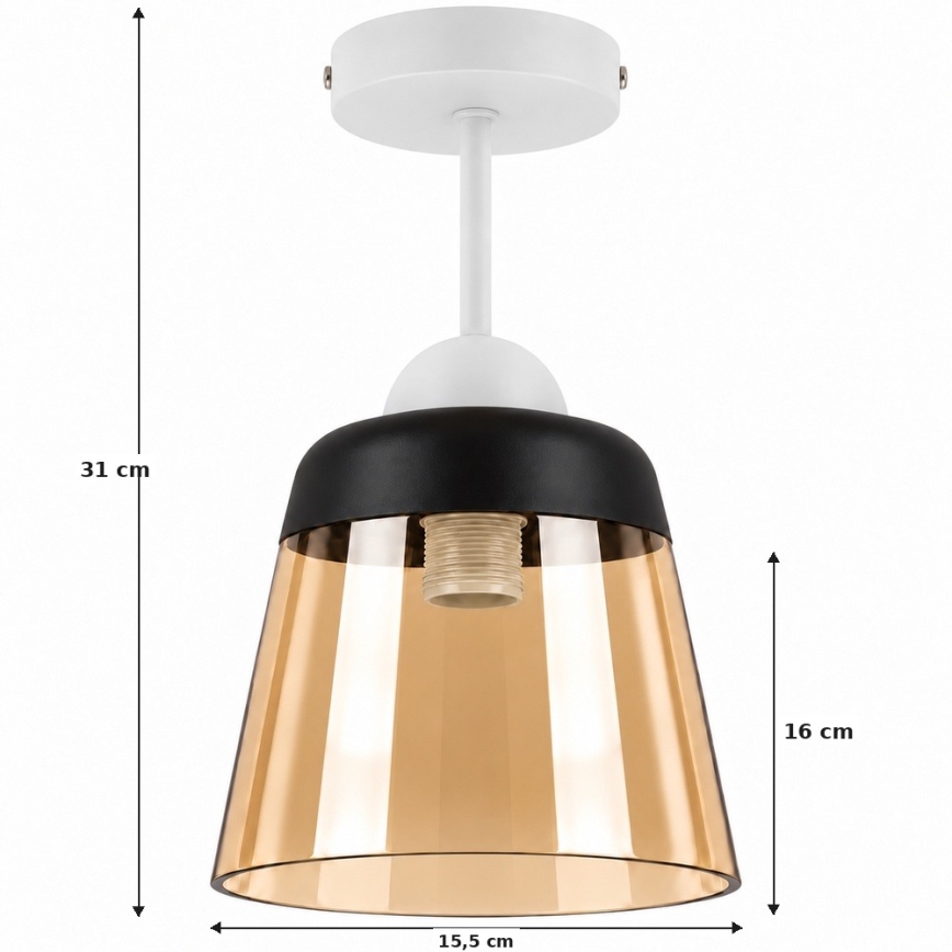 BRILAGI - LED pritrjena stropna svetilka RETRO GLASS 1xE27/60W/230V premer 15,5 cm bela/dimno bež