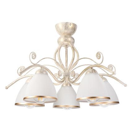 Brilagi - LED pritrjen lestenec ANTICO 5xE27/60W/230V 3000K bela patina