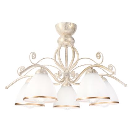 Brilagi - LED pritrjen lestenec ANTICO 5xE27/60W/230V 3000K bela patina