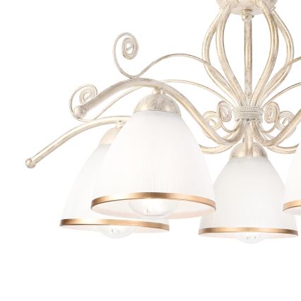 Brilagi - LED pritrjen lestenec ANTICO 5xE27/60W/230V 3000K bela patina