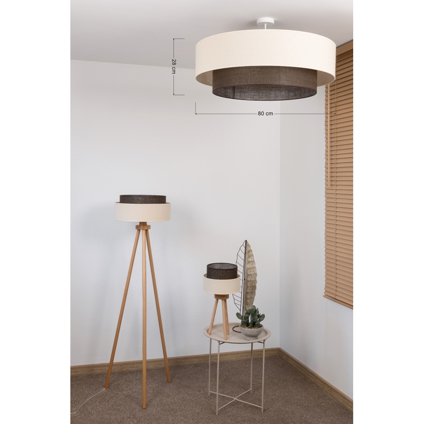 Brilagi - LED pritrjen lestenec BOHO SLOG 3xE27/15W/230V, premer 80 cm, kremna/rjava