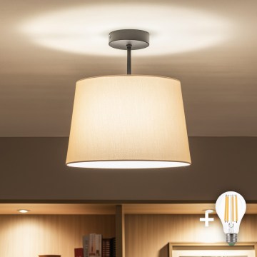 Brilagi - LED pritrjen lestenec CERIA 1xE27/60W/230V premer 30 cm črna/bež