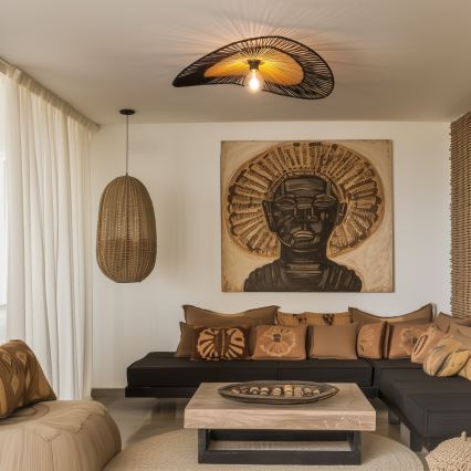 Brilagi - LED pritrjen lestenec CERIA BOHO 1xE27/40W/230V premer 80 cm črna/rjava