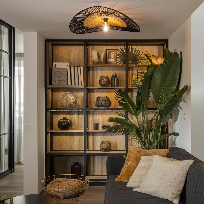 Brilagi - LED pritrjen lestenec CERIA BOHO 1xE27/40W/230V premer 80 cm črna/rjava