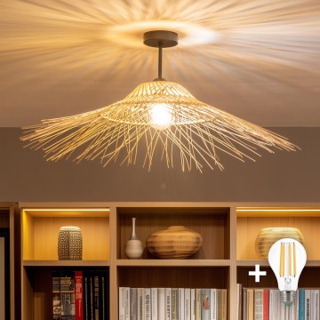 Brilagi - LED pritrjen lestenec CERIA BOHO 1xE27/60W/230V, premer 70 cm, črna/bež