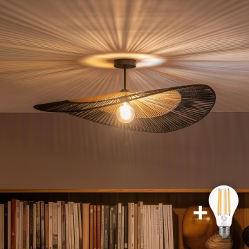 Brilagi - LED pritrjen lestenec CERIA BOHO 1xE27/60W/230V premer 80 cm črna/rjava/črna
