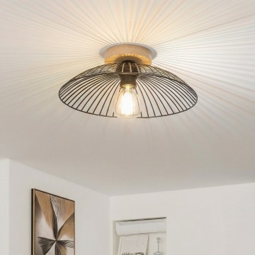 Brilagi - LED pritrjen lestenec CERIA WIRE 1xE27/40W/230V premer 38 cm črna/hrast