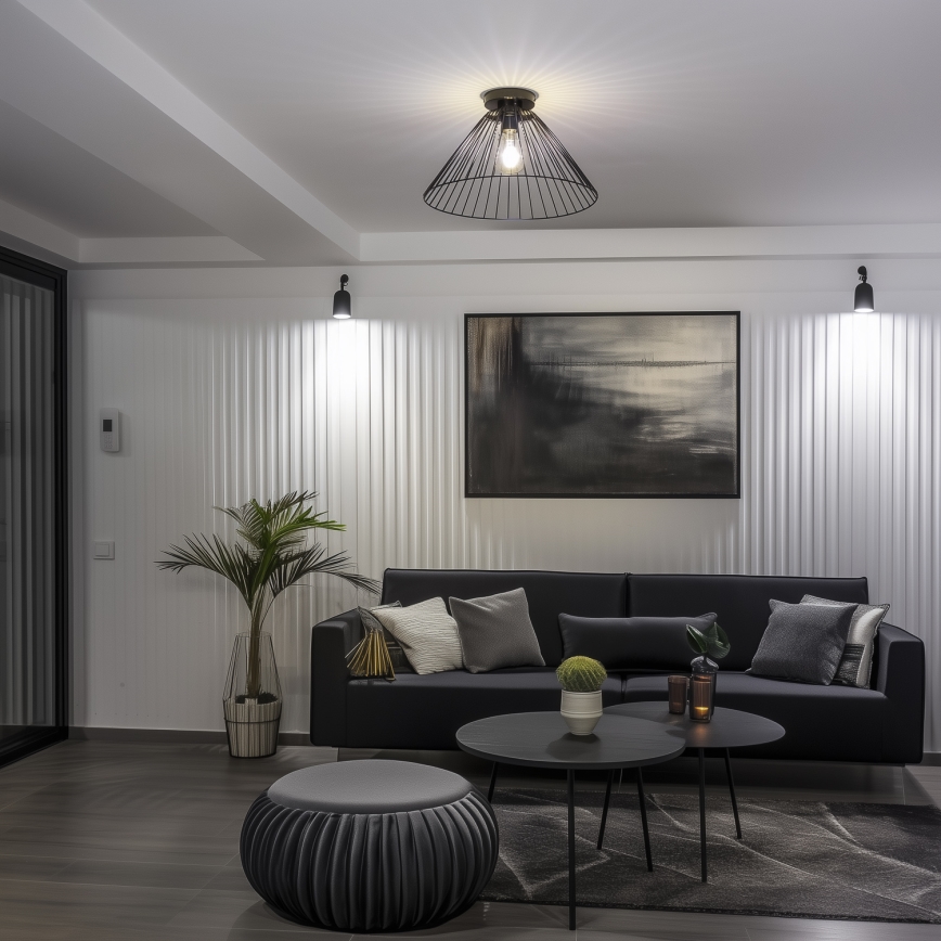 Brilagi - LED pritrjen lestenec CERIA WIRE 1xE27/40W/230V premer 45 cm črna