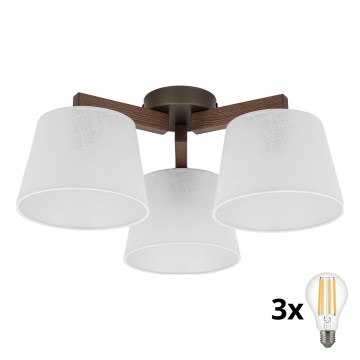 BRILAGI - LED Pritrjen lestenec LATTE 3xE27/15W/230V borovica/bela
