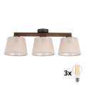 BRILAGI - LED pritrjen lestenec LATTE 3xE27/15W/230V borovina/bež