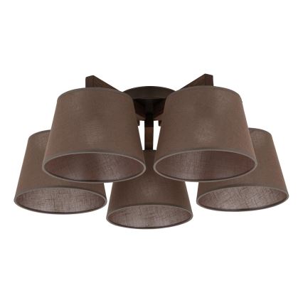 BRILAGI - LED pritrjen lestenec LATTE 5xE27/15W/230V sosna/rjava