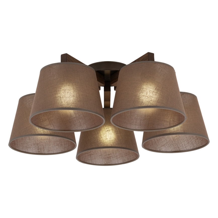BRILAGI - LED pritrjen lestenec LATTE 5xE27/15W/230V sosna/rjava