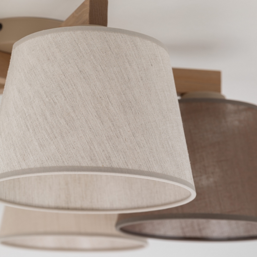 BRILAGI - LED pritrjen lestenec LATTE SABIA 5xE27/15W/230V borovica/mešanica