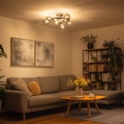 Brilagi - LED pritrjen lestenec MILLA 10xG9/3W/230V črni krom/dimno