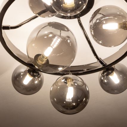 Brilagi - LED pritrjen lestenec MILLA 10xG9/3W/230V črni krom/dimno